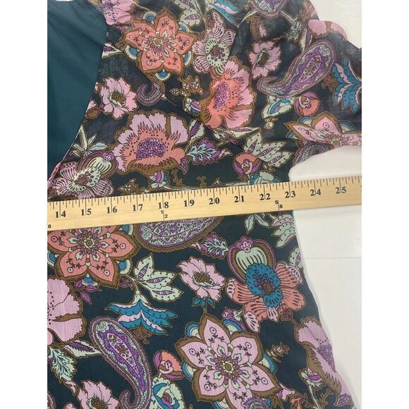 Anthropologie Storia Mini Dress Floral Print Boho Size Medium Romantic - Picture 12 of 15